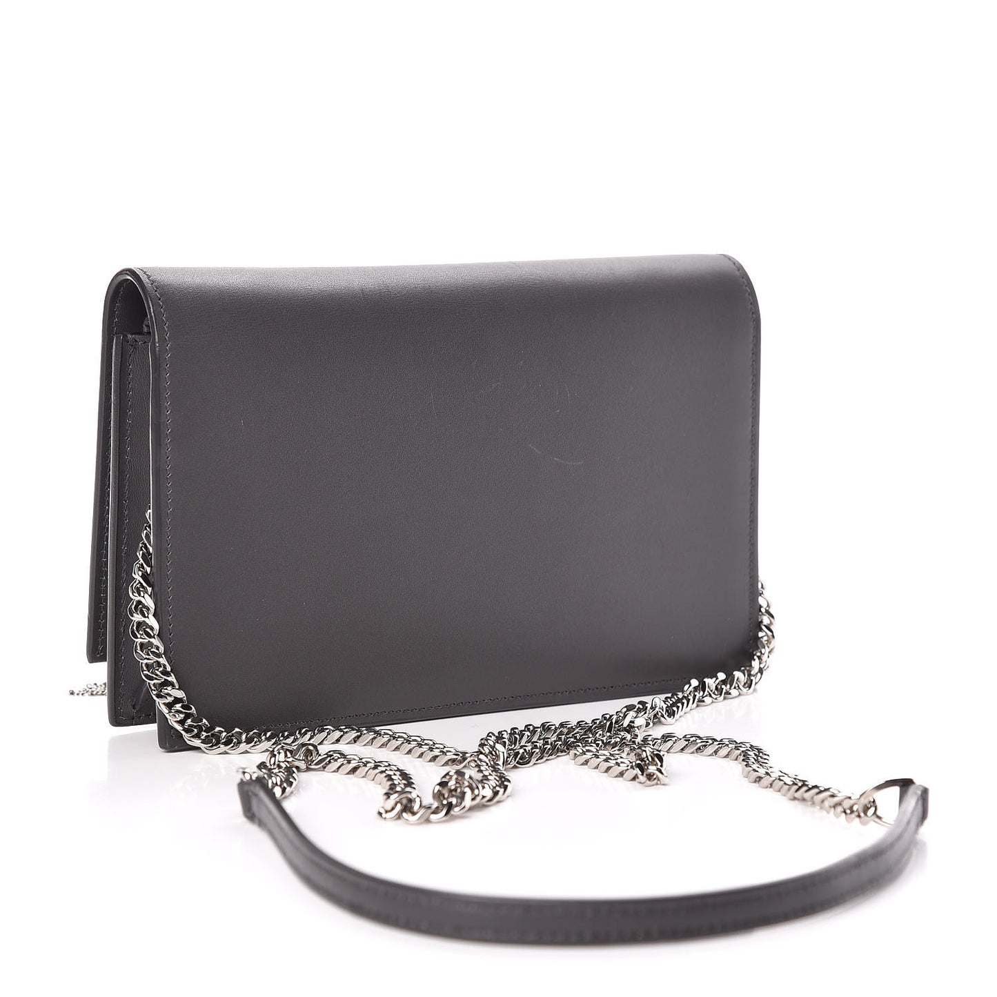Smooth Calfskin Classic Monogram Kate Tassel Chain Wallet Grey
