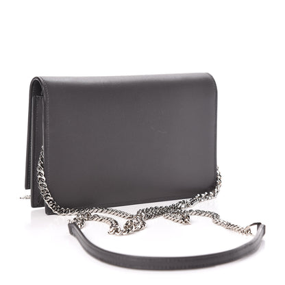 Saint Laurent Smooth Calfskin Classic Monogram Kate Tassel Chain Wallet Grey 3 of 13