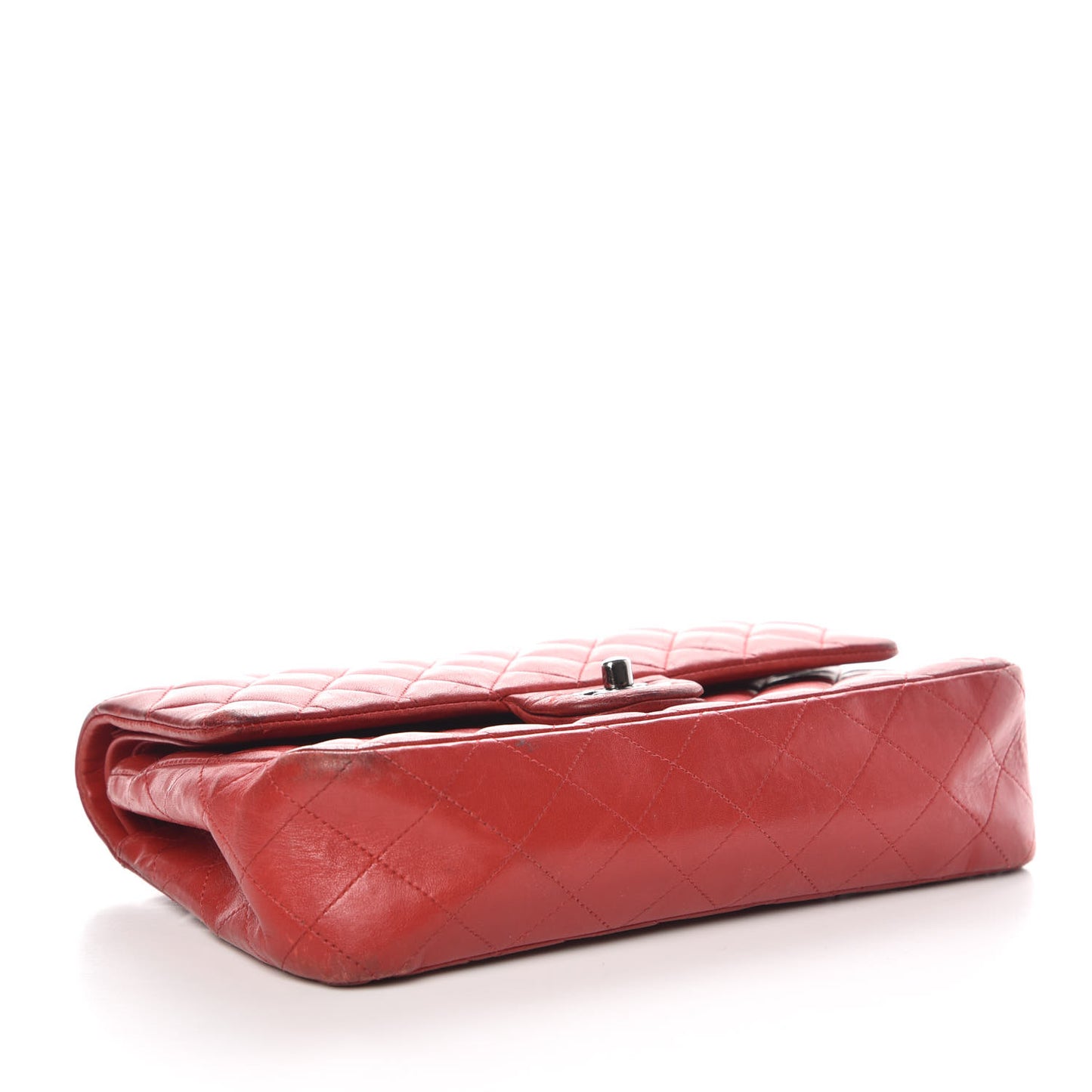 Lambskin Quilted Medium Double Flap Red
