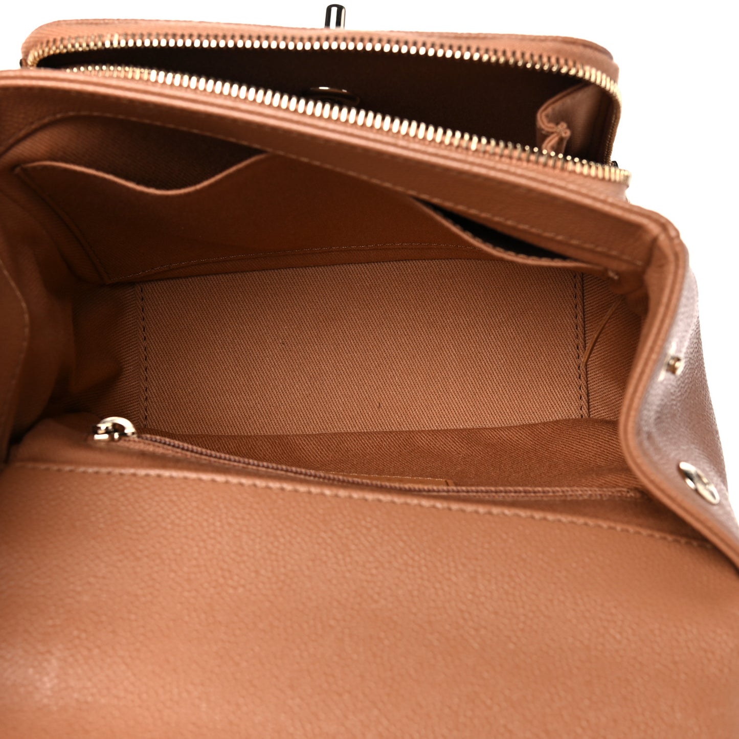 Caviar Quilted Small Business Affinity Flap Camel