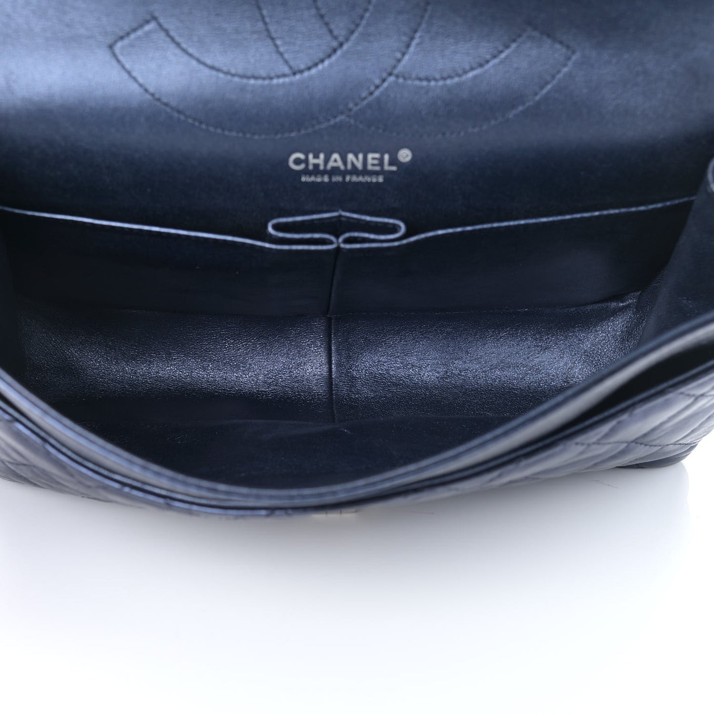 Metallic Aged Calfskin Quilted 2.55 Reissue 227 Flap Dark Navy Blue