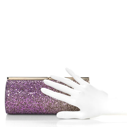 Jimmy Choo Coarse Glitter Trinket Clutch Pink Gold 2 of 9