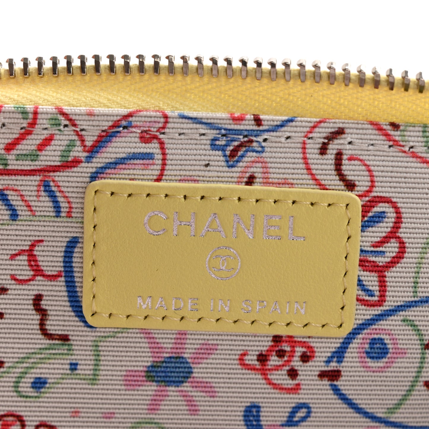 Caviar Quilted CC Zip Around Card Holder Yellow