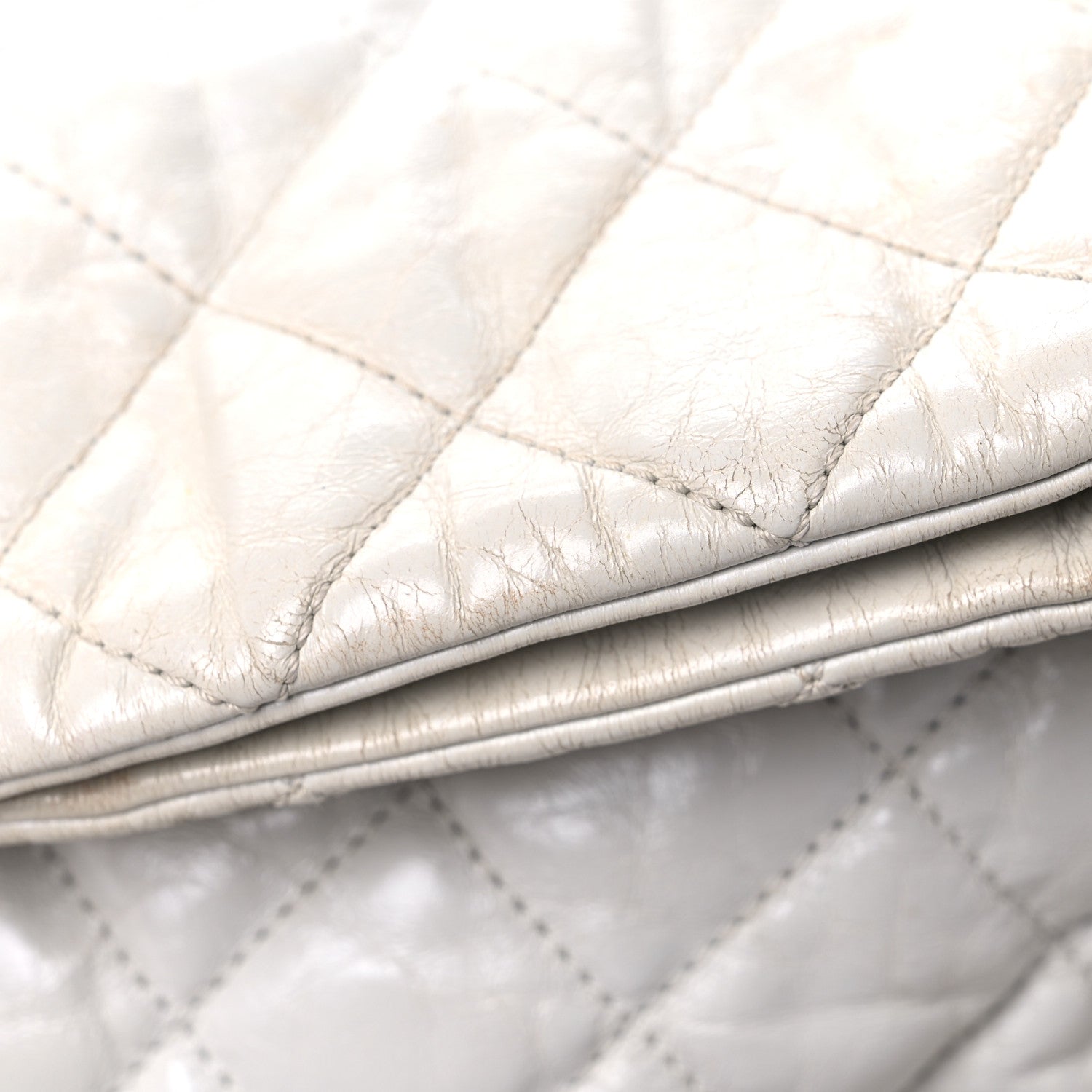 Chanel Glazed Calfskin Quilted Large Chain Me Hobo Dark White 21 of 21