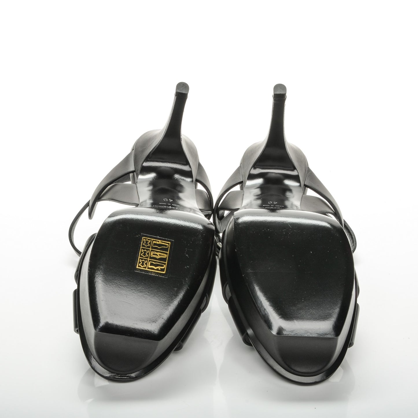 Calfskin Tribute 75 Platform Sandals 40 Black