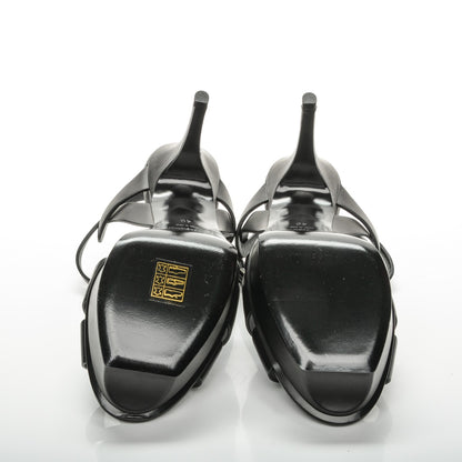 Saint Laurent Calfskin Tribute 75 Platform Sandals 40 Black 6 of 7