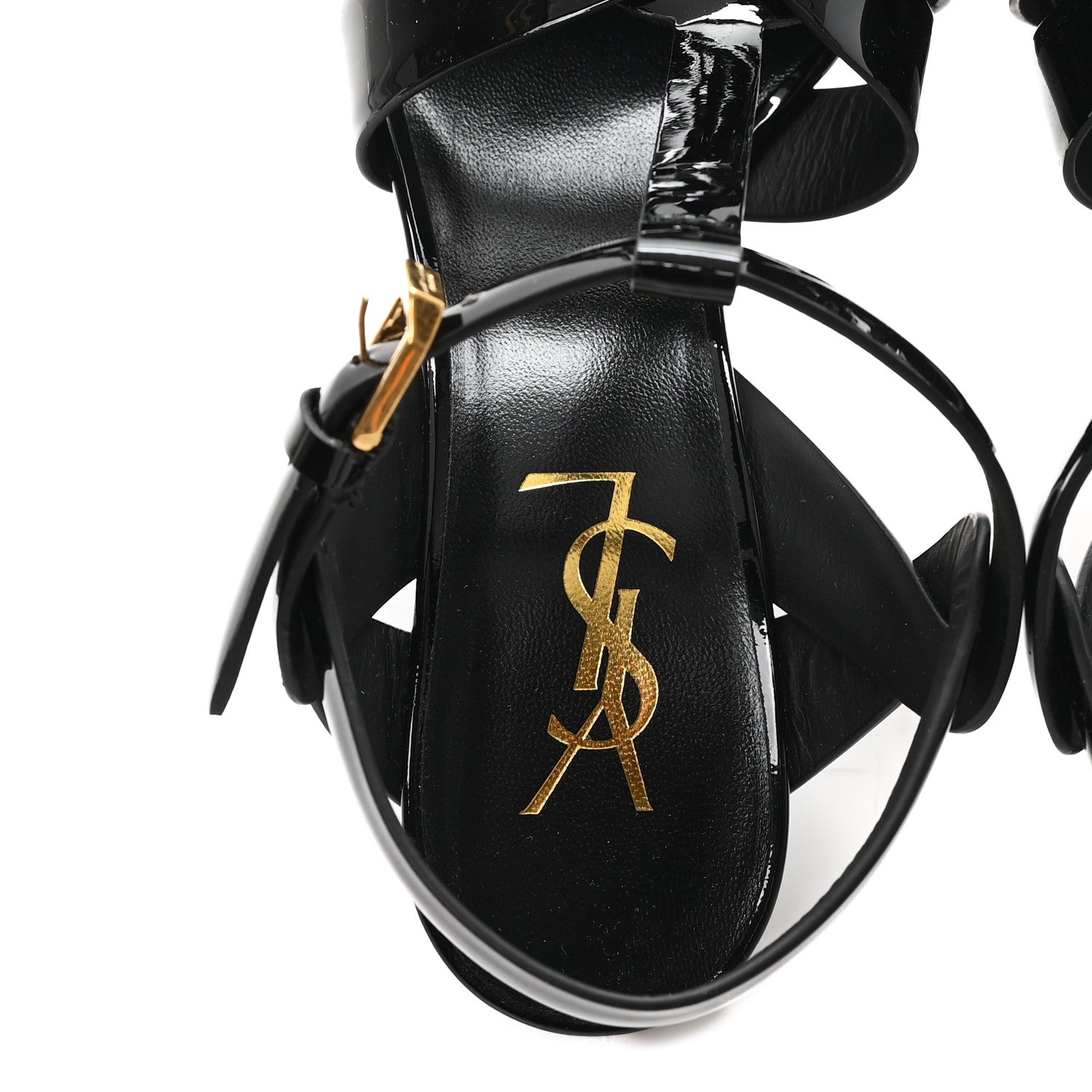 Saint Laurent Patent Tribute 105 Platform Sandals 36 Black 8 of 10