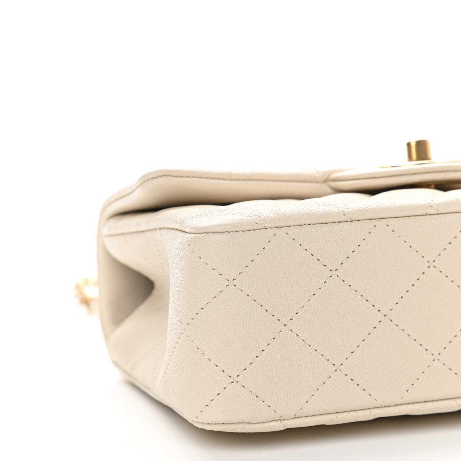 Chanel Caviar Quilted Mini Top Handle Rectangular Flap Beige 8 of 9