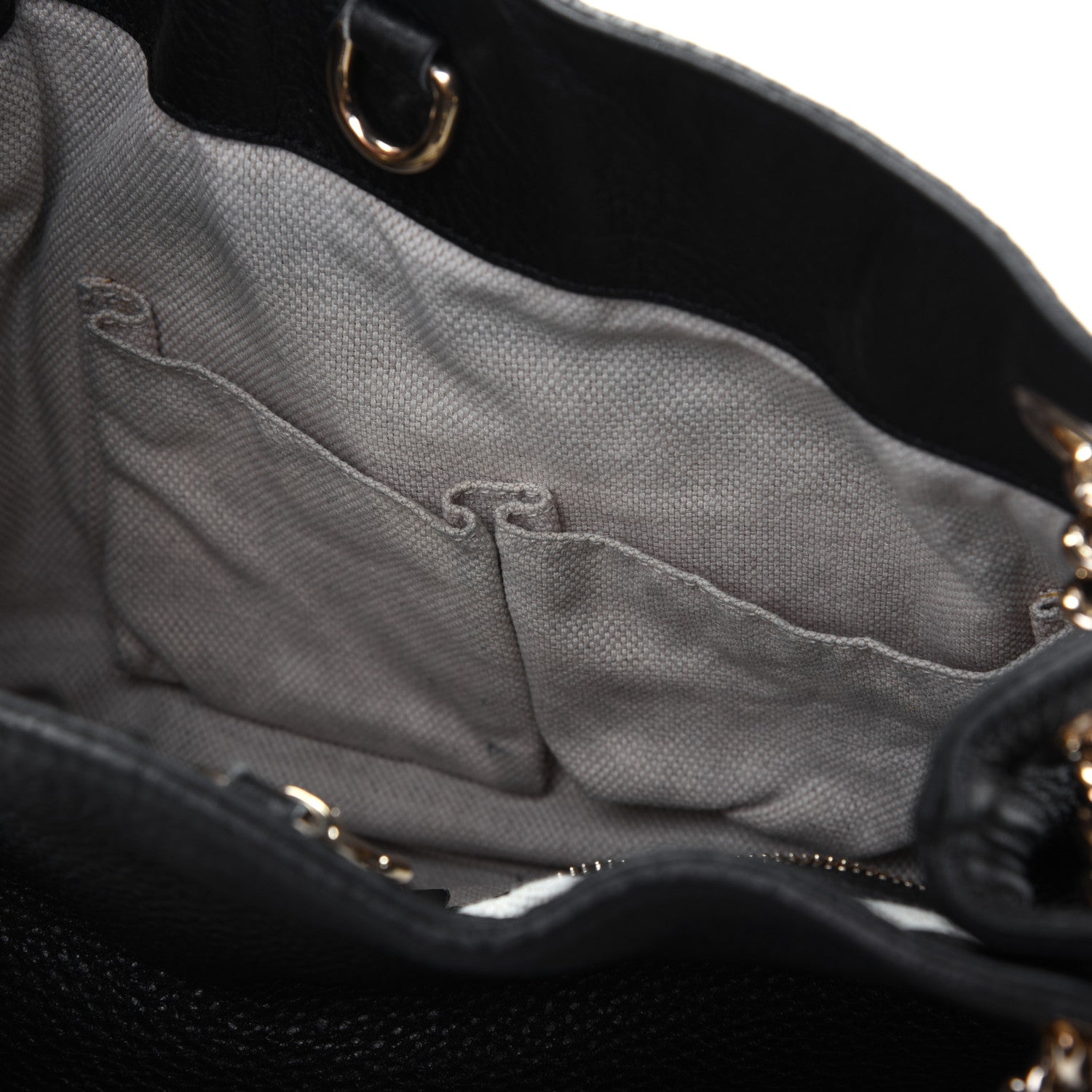 Gucci Pebbled Calfskin Medium Soho Chain Shoulder Bag Black 10 of 18