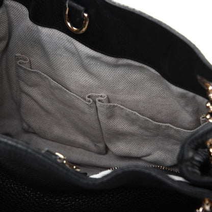 Gucci Pebbled Calfskin Medium Soho Chain Shoulder Bag Black 10 of 18