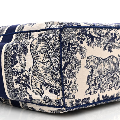 Christian Dior Canvas Embroidered Toile De Jouy Catherine Tote Blue 9 of 12