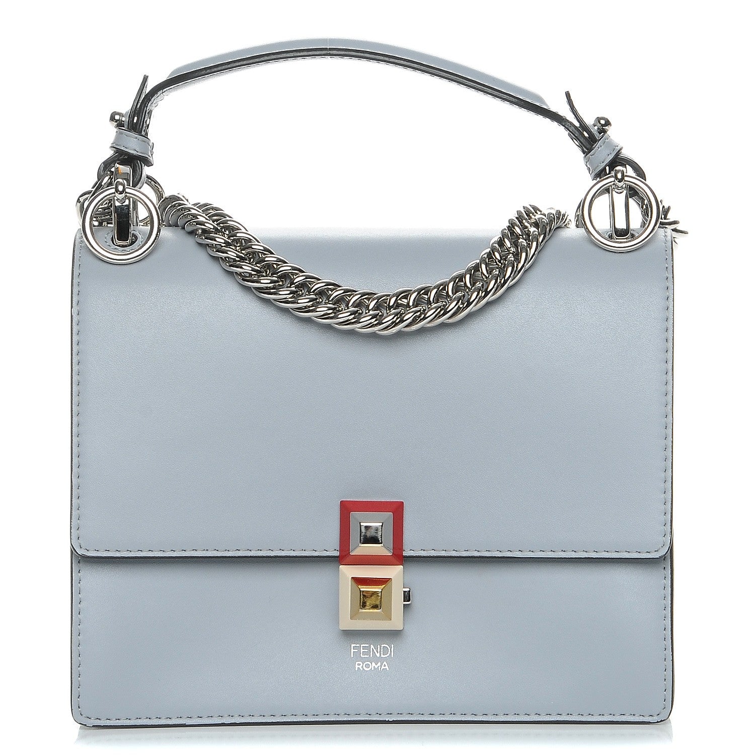 Fendi Vitello Liberty Studded Small Kan I Shoulder Bag Ardesia Multicolor 1 of 7