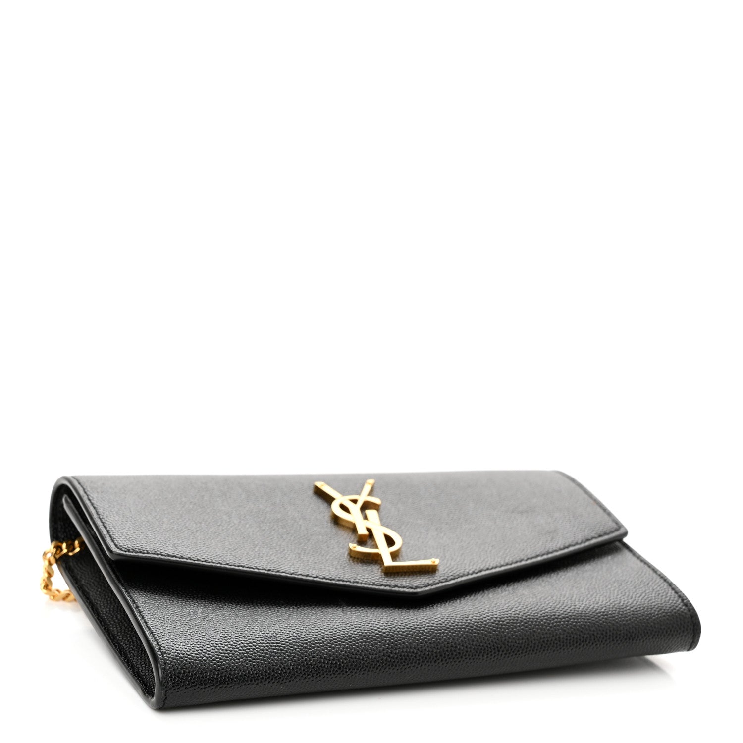 Saint Laurent Grain De Poudre Uptown Chain Wallet Black 4 of 14