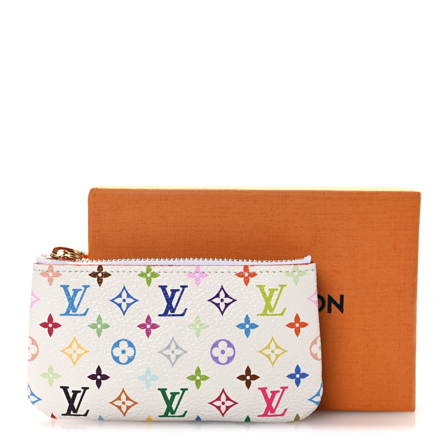 LV X TM Monogram Multicolor Key Pouch White