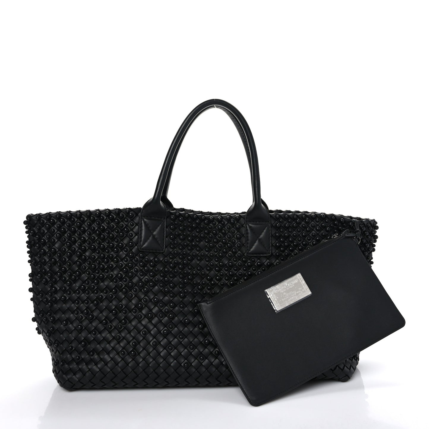 Nappa Intrecciato Beaded Medium Cabat Black