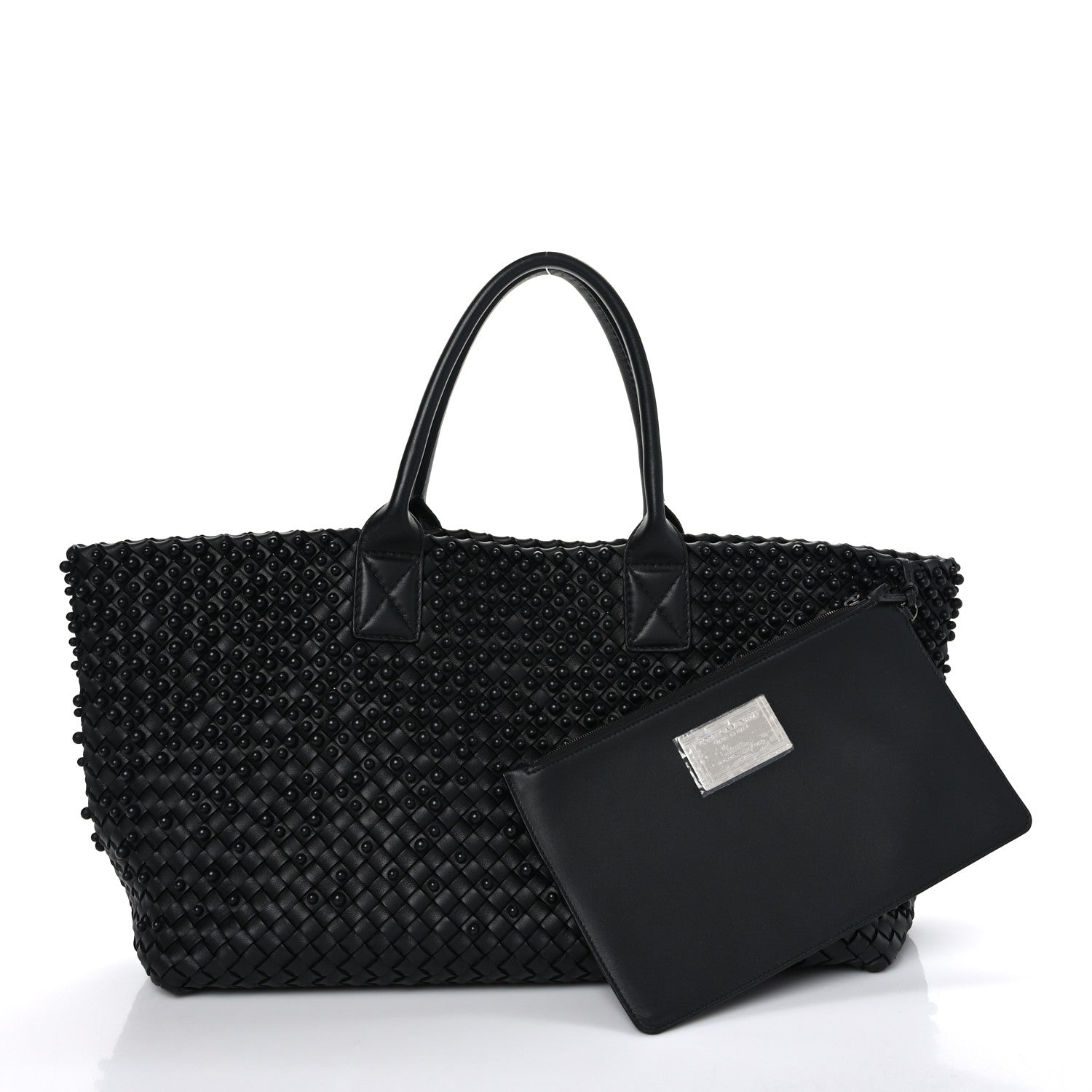 Bottega Veneta Nappa Intrecciato Beaded Medium Cabat Black 2 of 8