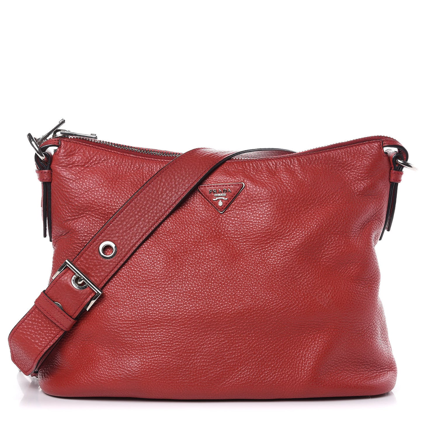 Vitello Daino Shoulder Bag Rosso