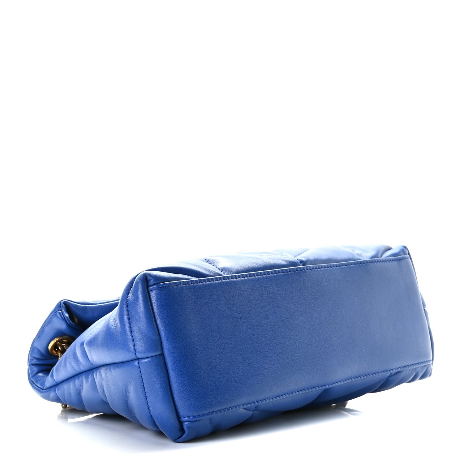 Saint Laurent Lambskin Quilted Small Loulou Puffer Monogram Chain Satchel Majorele Blue 5 of 11
