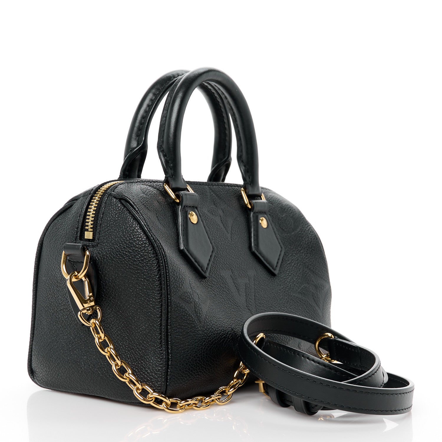 Louis Vuitton Empreinte Monogram Giant Speedy Bandouliere 20 Black 3 of 9