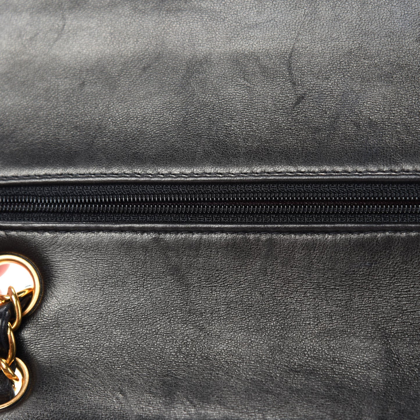 Lambskin Quilted Medium Double Flap Black