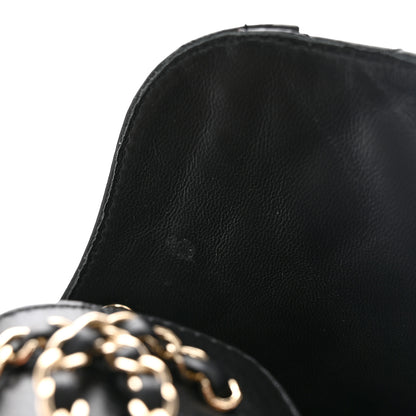 Chanel Shiny Calfskin Quilted Lace Up Combat Boots 36.5 Black 9 of 16