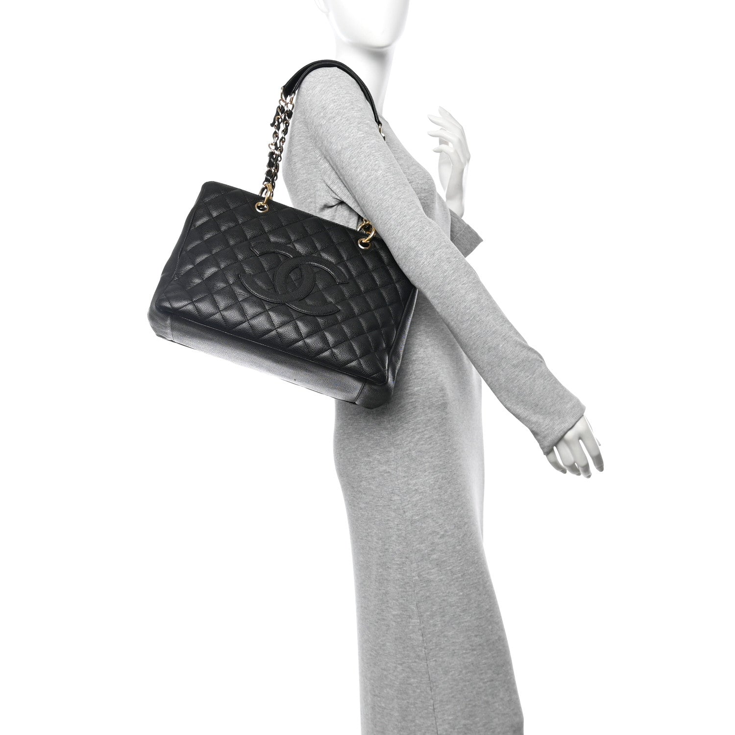 Chanel Caviar Quilted Grand Shopping Tote GST Black 2 of 10