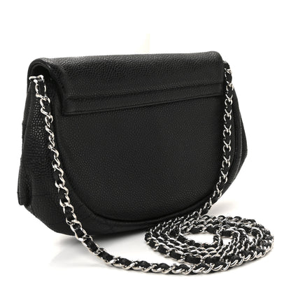 Chanel Caviar Half Moon Wallet On Chain WOC Black 3 of 12
