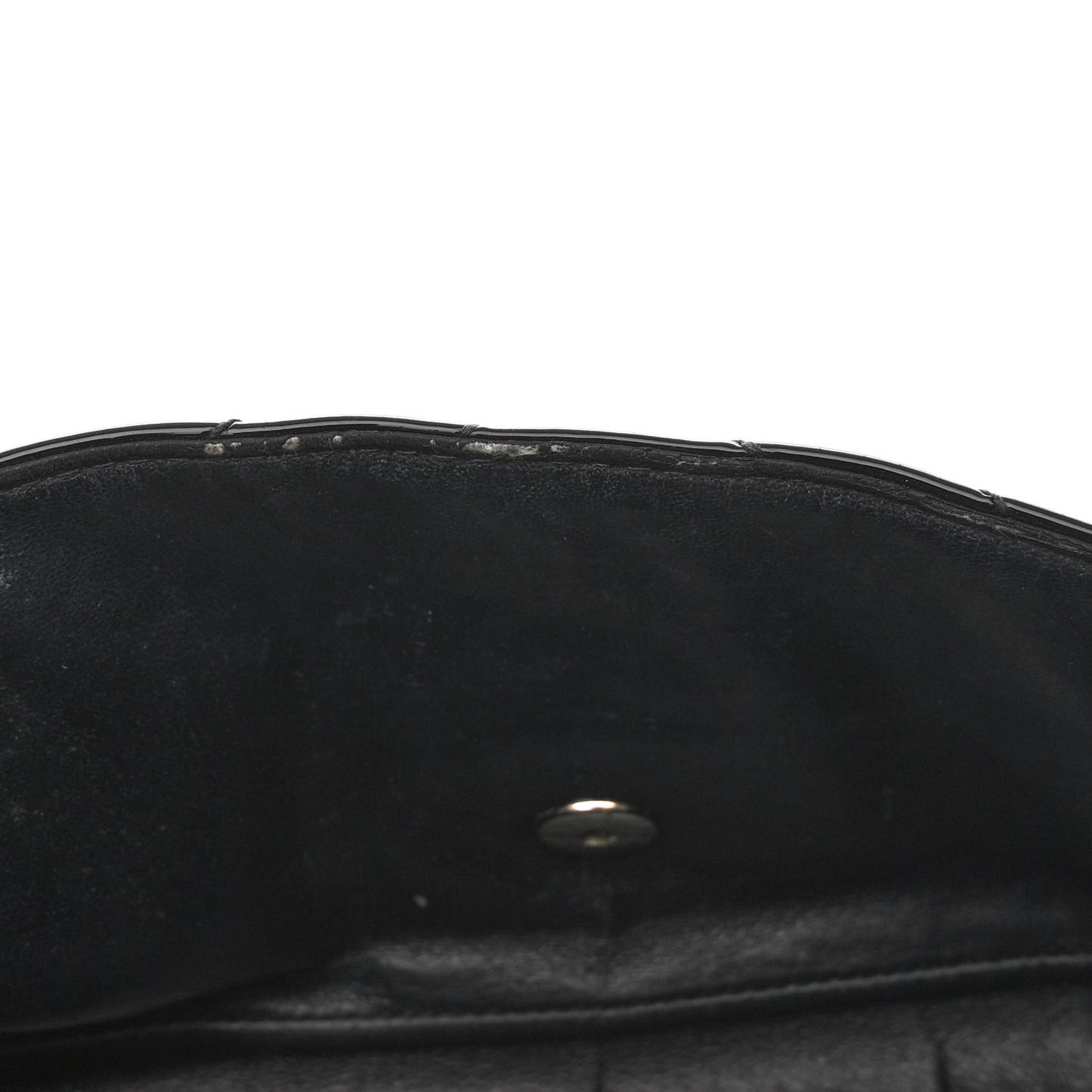Patent Chevron Quilted Medium Single Flap Black