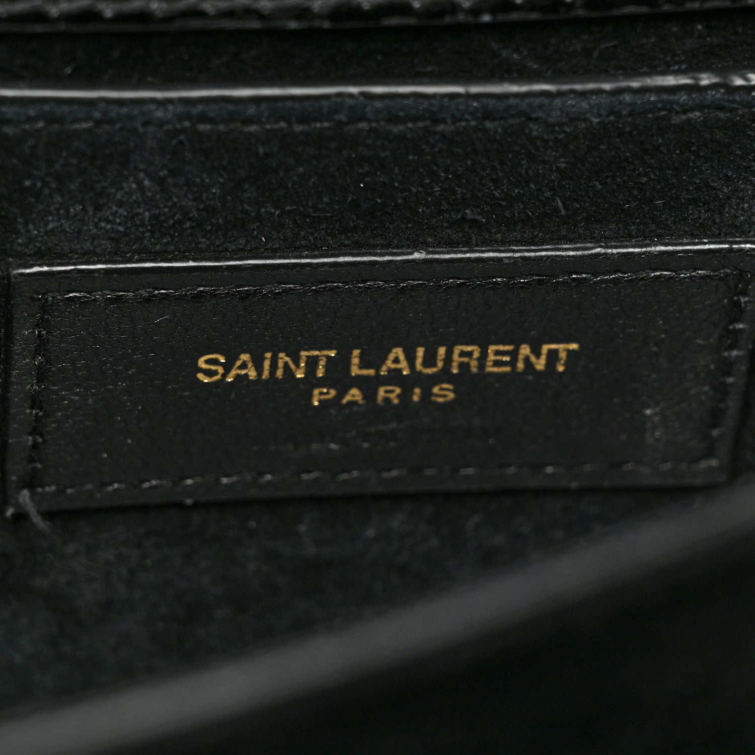 Saint Laurent Calfskin Crocodile Embossed Medium Monogram Sunset Black 6 of 15