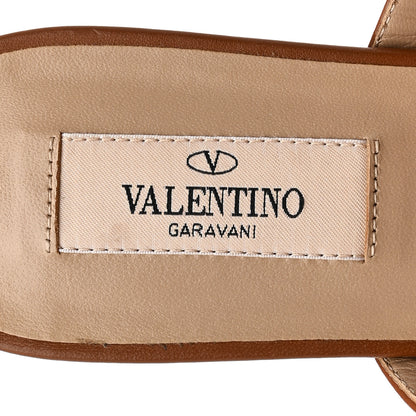 Valentino Garavani Nappa Rockstud Caged Flat Slide Sandals 36 Tobacco 7 of 10
