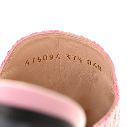 Gucci Lace Malaga Kid Womens Princetown Slippers 37.5 Sugar Pink Skin Rose 8 of 8