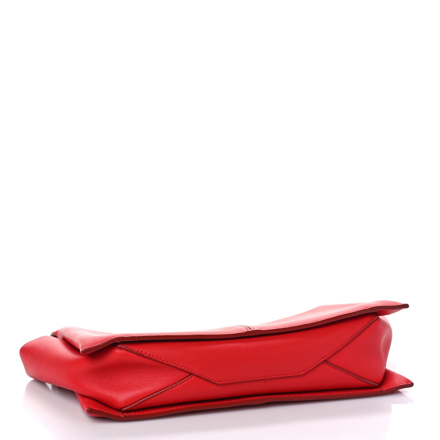 Smooth Calfskin Tri-Fold Clutch on Chain Bright Red