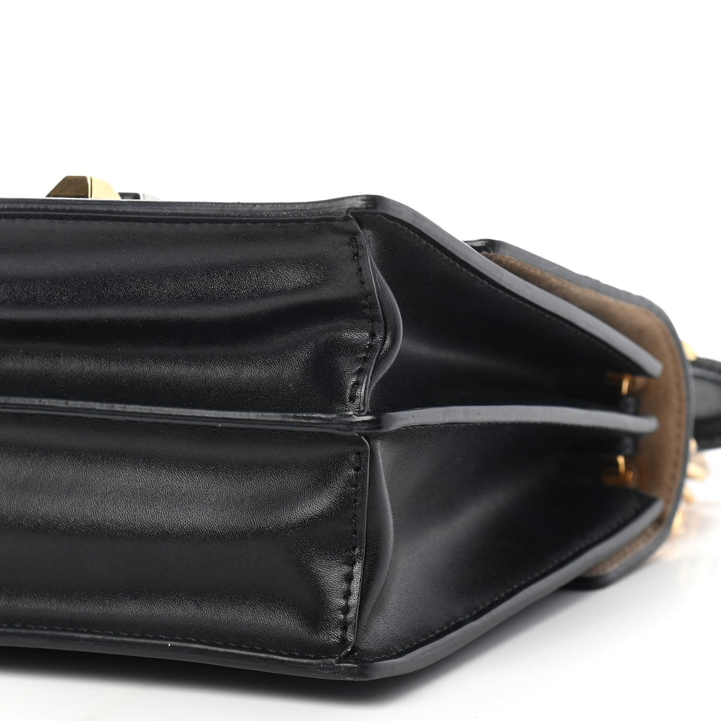Vitello Liberty Bi-Color FF 1974 Embossed Small Kan I Shoulder Bag Black Maya