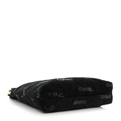 Chanel Velvet Sequin Quilted Small Chanel 22 Black 4 of 11