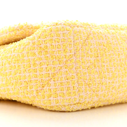 Chanel Tweed Quilted Medium Chanel 19 Flap Yellow Pink 9 of 12
