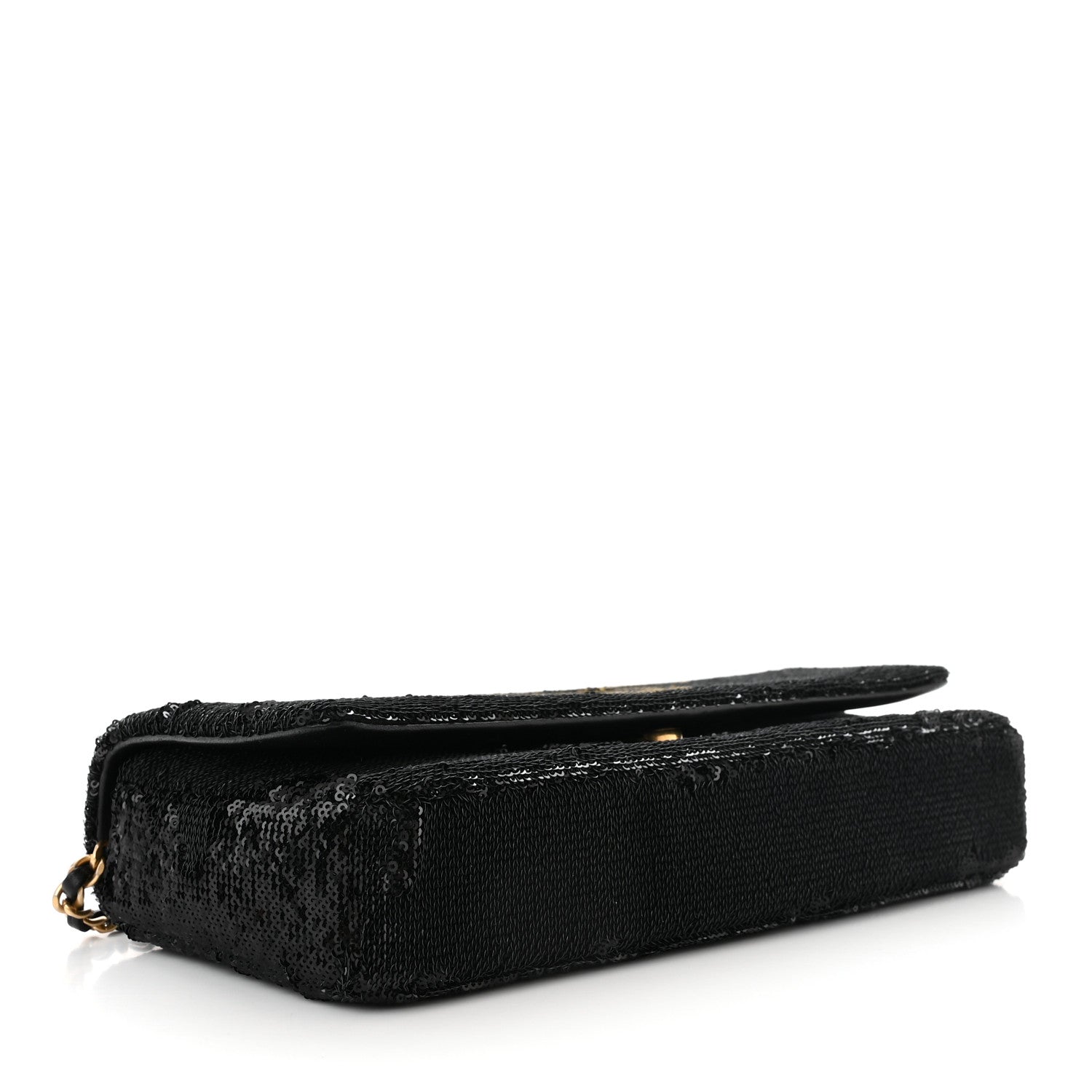 Chanel Sequin Paris Cosmopolite Dare To Disturb Flap Black Gold 3 of 9