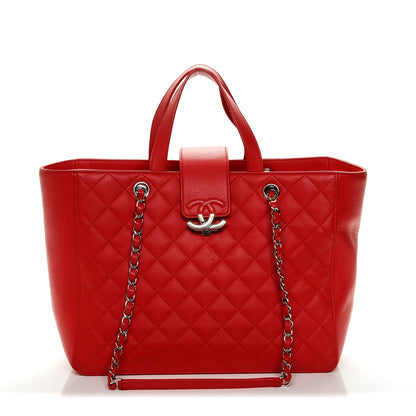 Chanel Caviar Quilted Large CC Box Shopping Tote Red 1 of 8