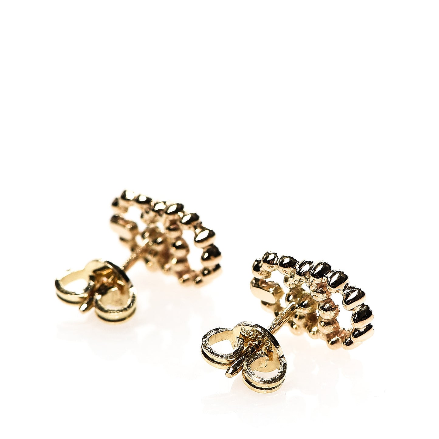 18K Yellow Gold Diamond Running G Earrings