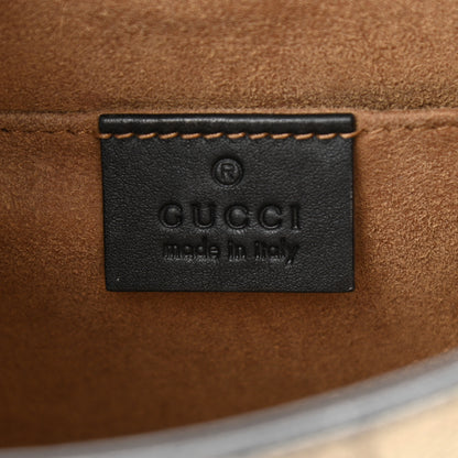 Gucci GG Supreme Monogram Web Medium Padlock Messenger Shoulder Bag Black 6 of 12