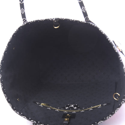 Louis Vuitton Monogram Giant Crafty Neverfull MM Creme Rouge Black 4 of 10