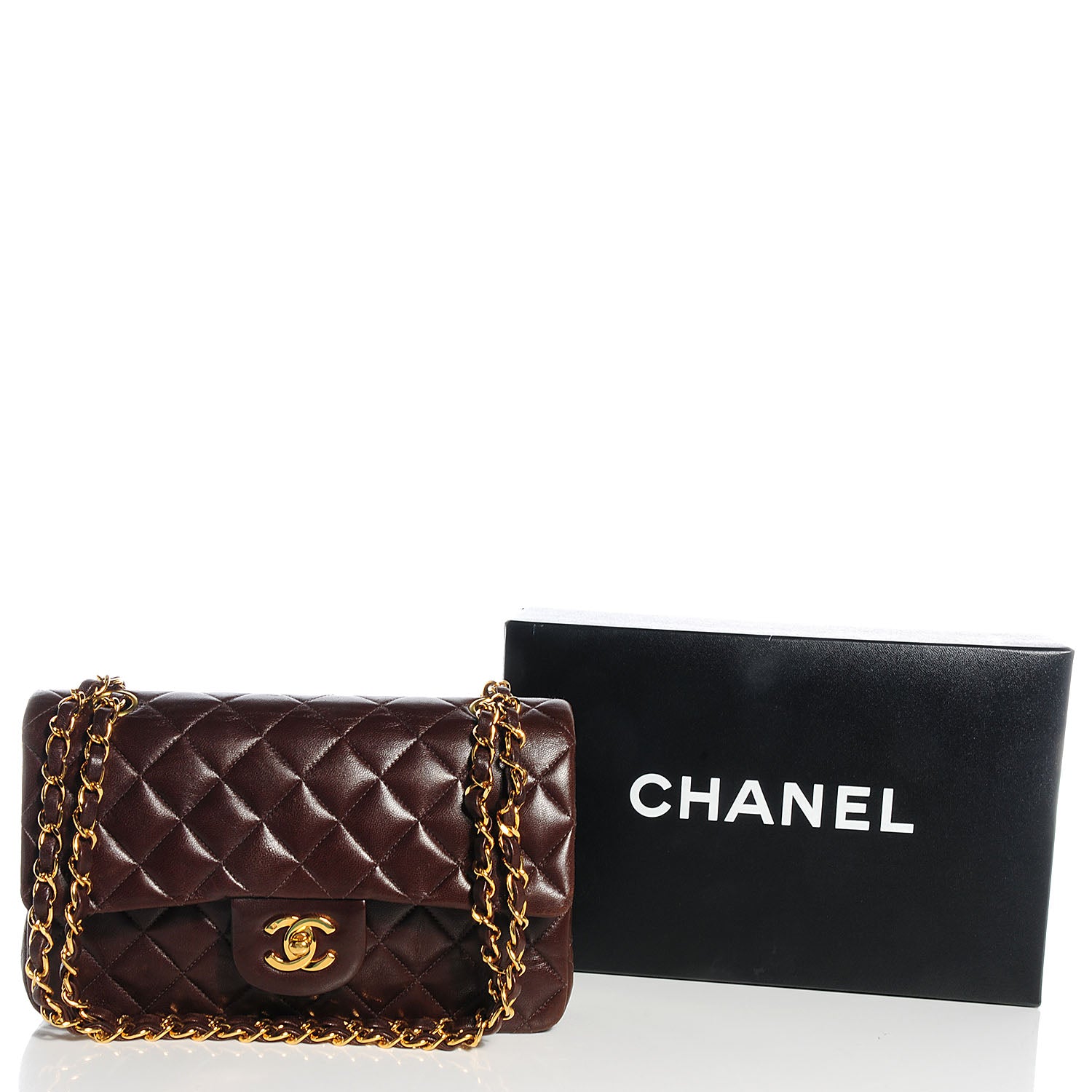 Chanel Lambskin Quilted Small Double Flap Bag Brown 5 of 9
