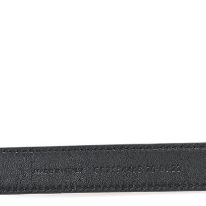 Saint Laurent Calfskin Monogram Cassandre Thin Square Buckle Belt 70 28 Black 4 of 6