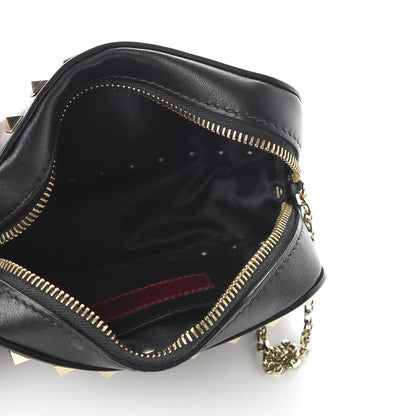 Valentino Garavani Calfskin Small Rockstud Chain Camera Crossbody Bag Black 5 of 9