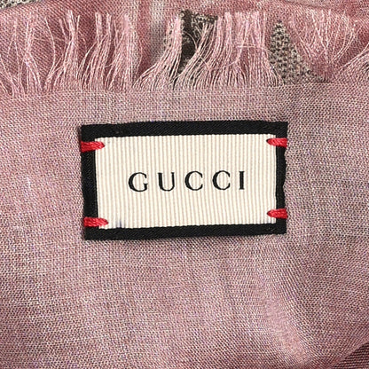 Gucci Modal Silk GG Monogram Big Arabesque Shawl Beige Pink 2 of 3