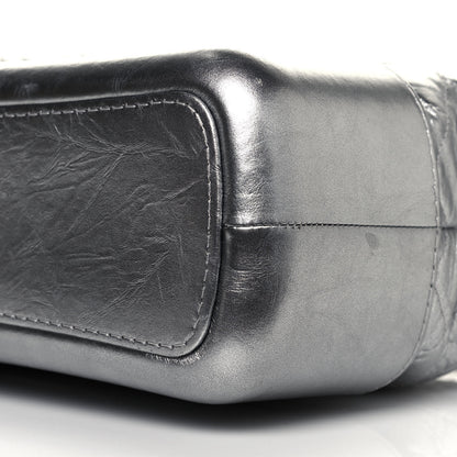 Chanel Metallic Lambskin Calfskin Quilted Medium Gabrielle Hobo Silver 10 of 12