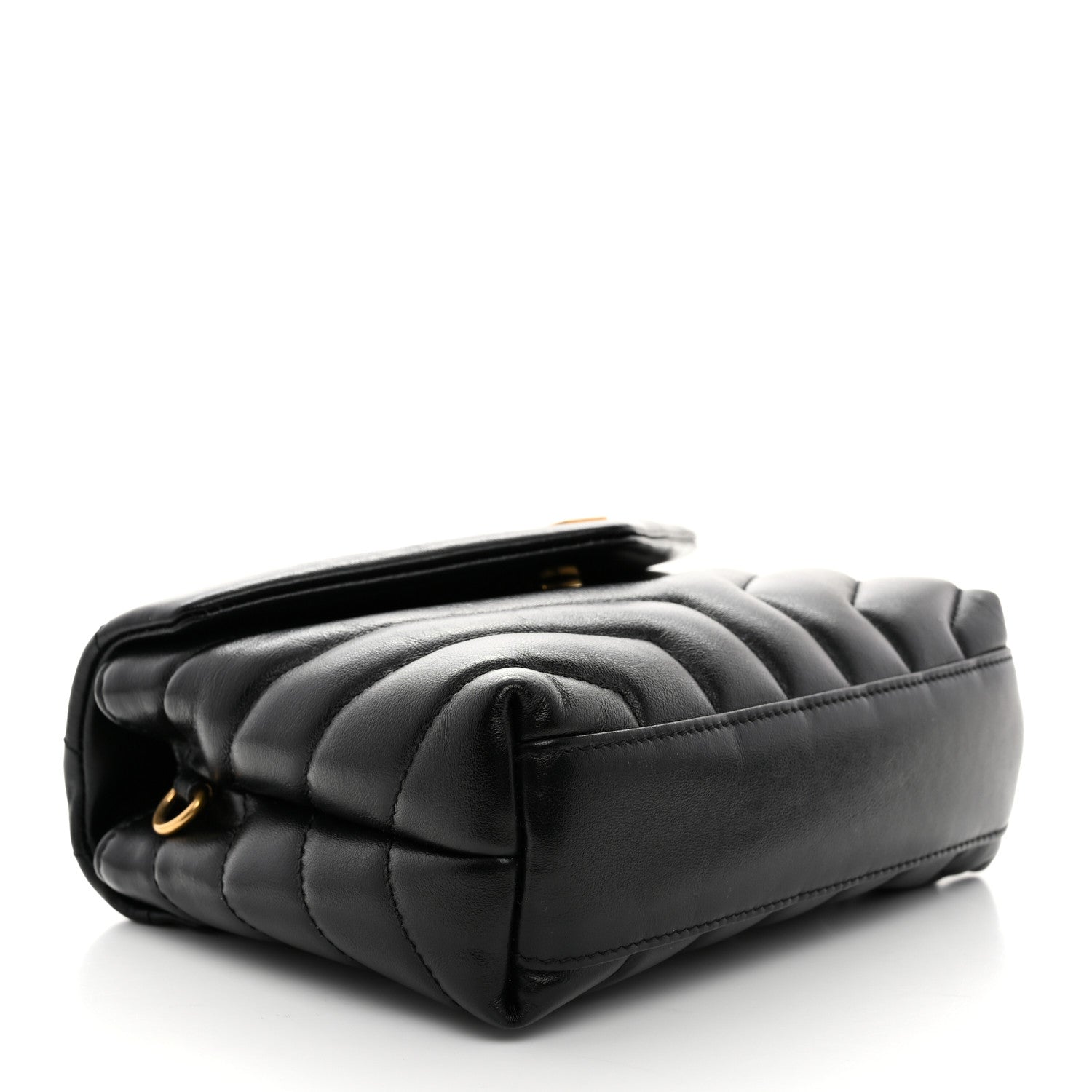 Saint Laurent Calfskin Y Quilted Monogram Toy Loulou Crossbody Bag Black 4 of 10