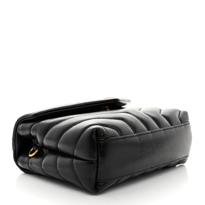 Saint Laurent Calfskin Y Quilted Monogram Toy Loulou Crossbody Bag Black 4 of 10