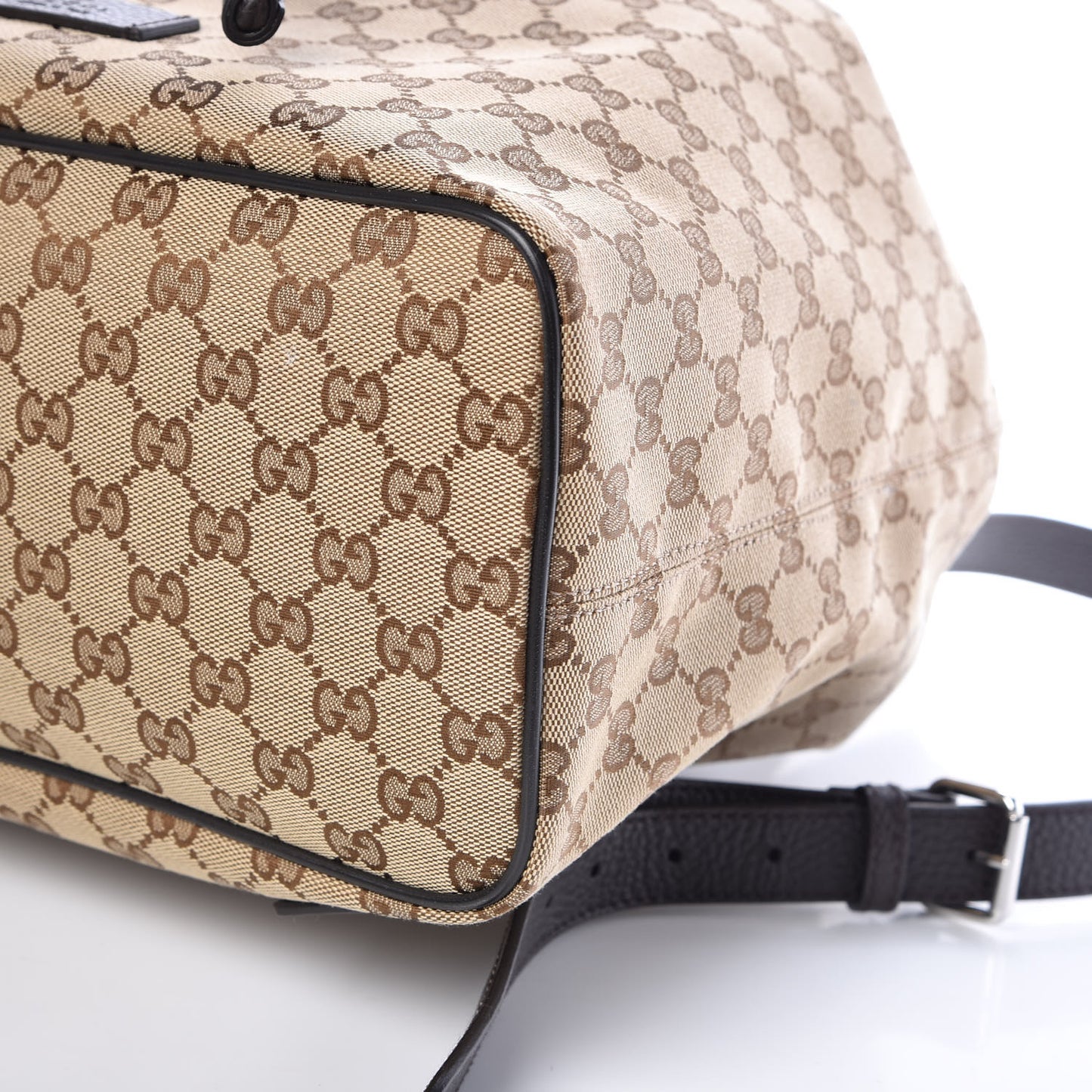 Monogram Dollar Calfskin O Drawstring Backpack Beige Ebony Testa di Moro Dark Chocolate
