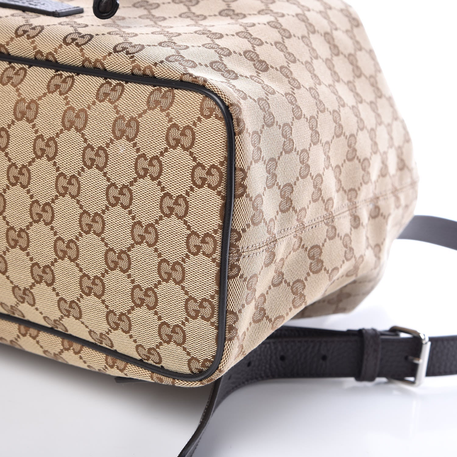 Gucci Monogram Dollar Calfskin O Drawstring Backpack Beige Ebony Testa di Moro Dark Chocolate 10 of 10