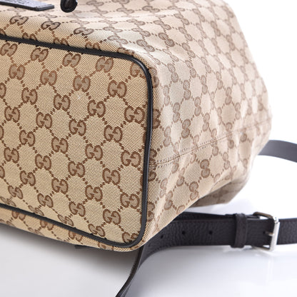 Gucci Monogram Dollar Calfskin O Drawstring Backpack Beige Ebony Testa di Moro Dark Chocolate 10 of 10